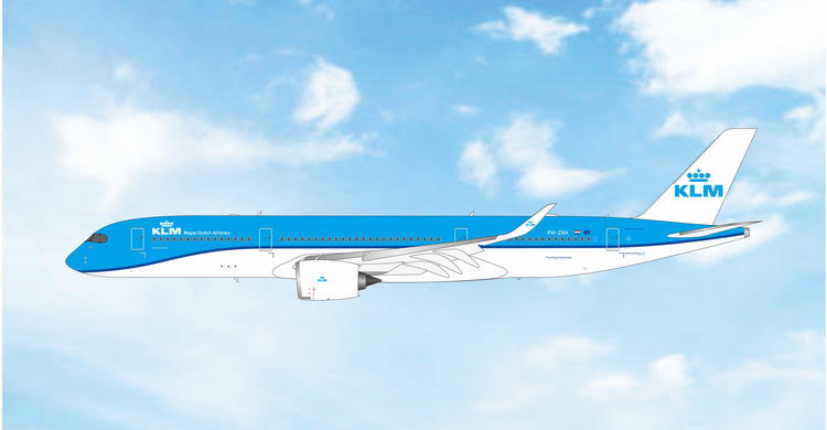 Pre-Order Phoenix Models 1:400 KLM Royal Dutch Airlines Airbus A350-900 PH-ZNA