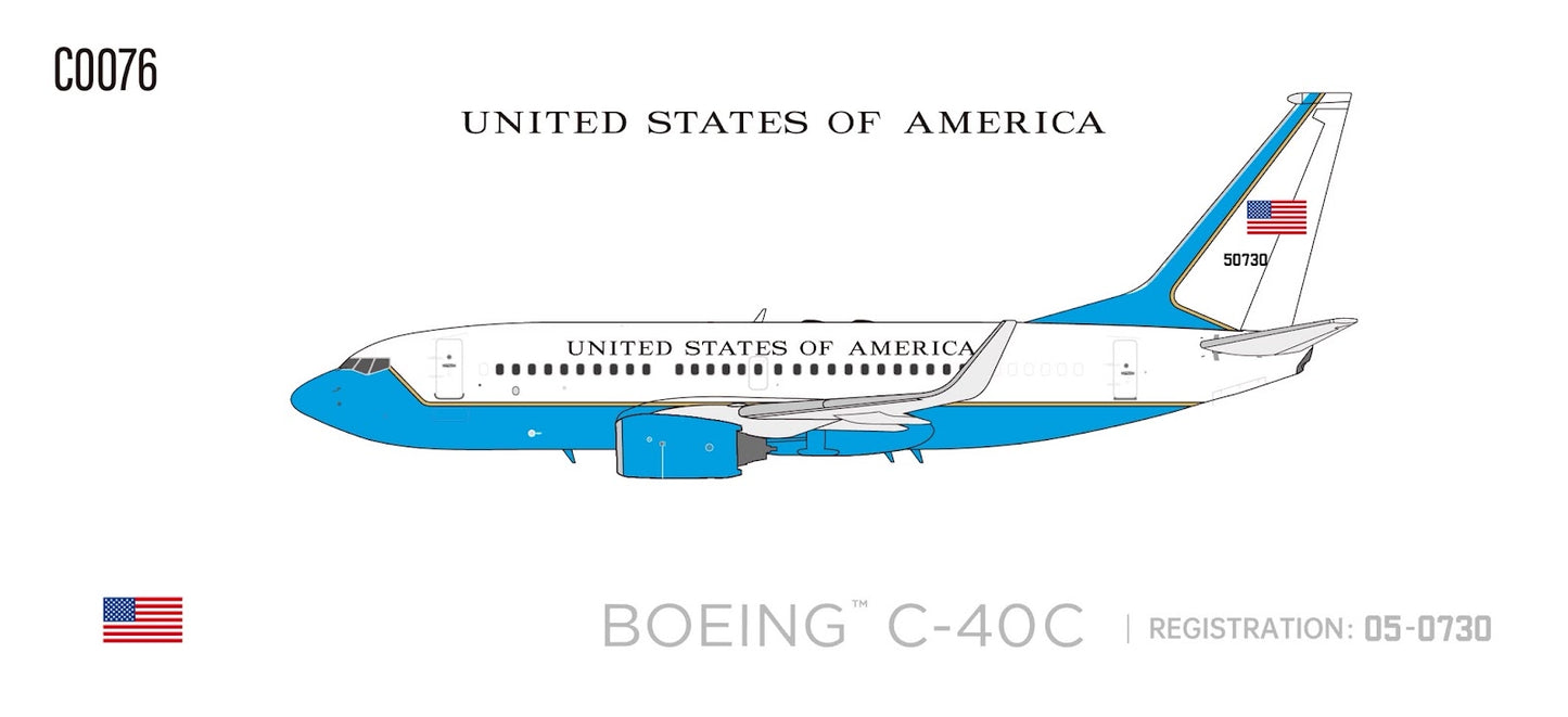 Pre-Order C Models 1:400 United States Air Force Boeing C-40C 05-0730 C0076