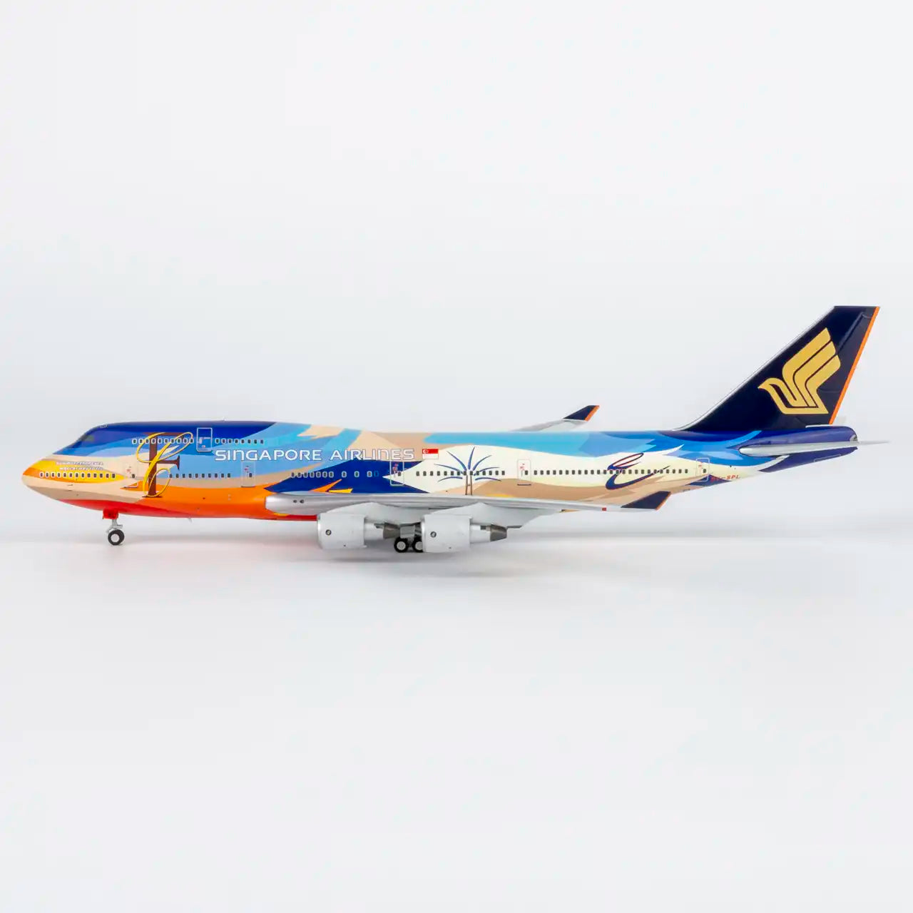 NG Models 1:400 Singapore Airlines Boeing 747-400 9V-SPL "Tropical" 04011
