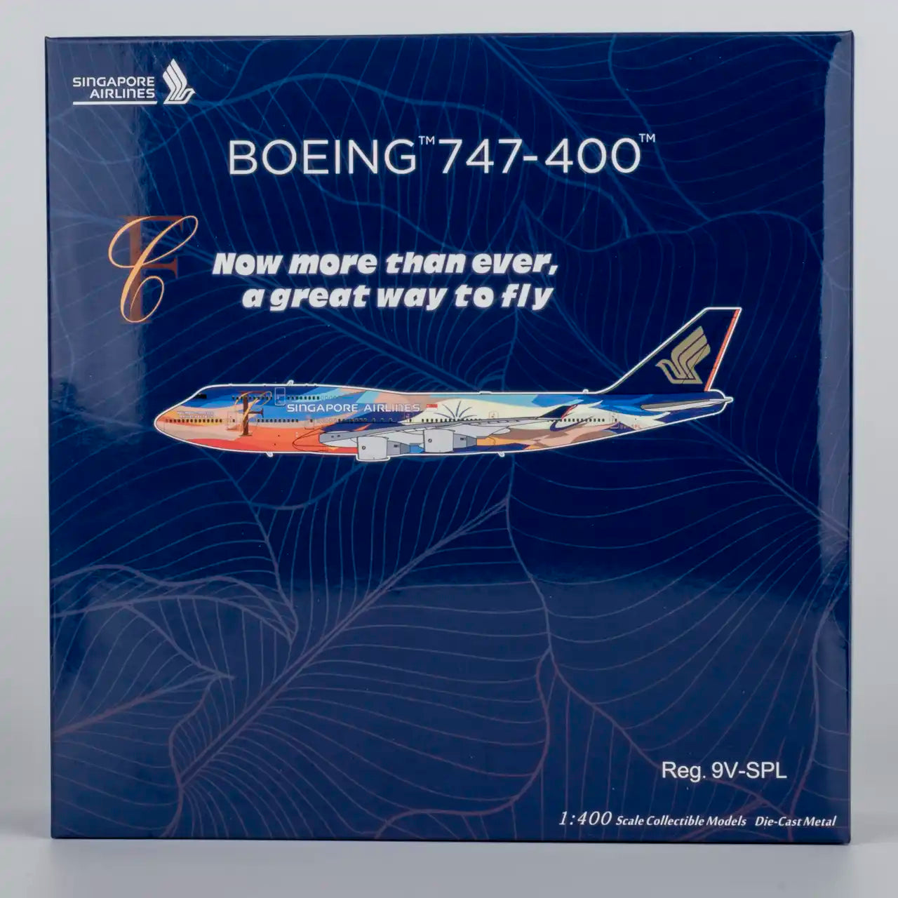 NG Models 1:400 Singapore Airlines Boeing 747-400 9V-SPL "Tropical" 04011