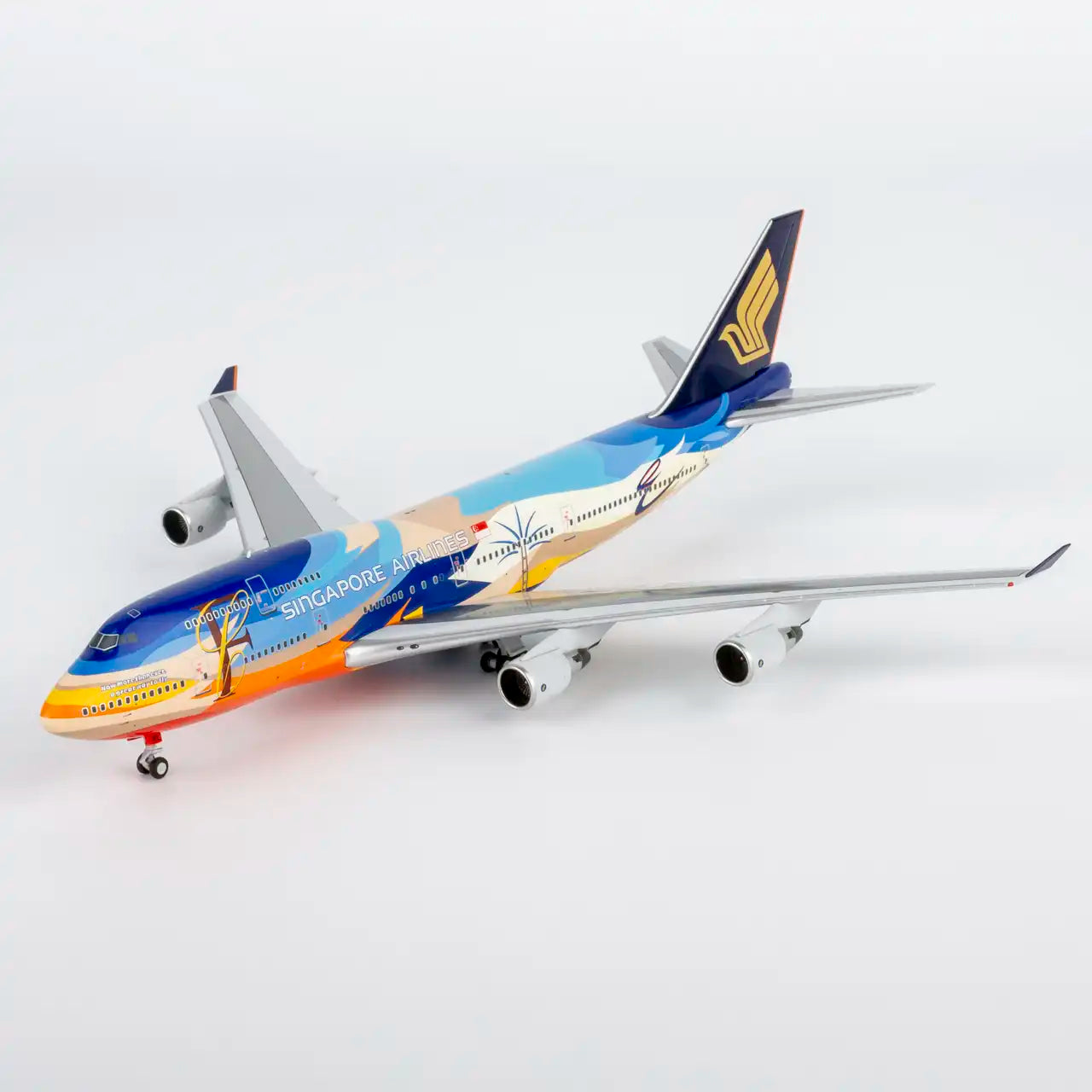 NG Models 1:400 Singapore Airlines Boeing 747-400 9V-SPL "Tropical" 04011