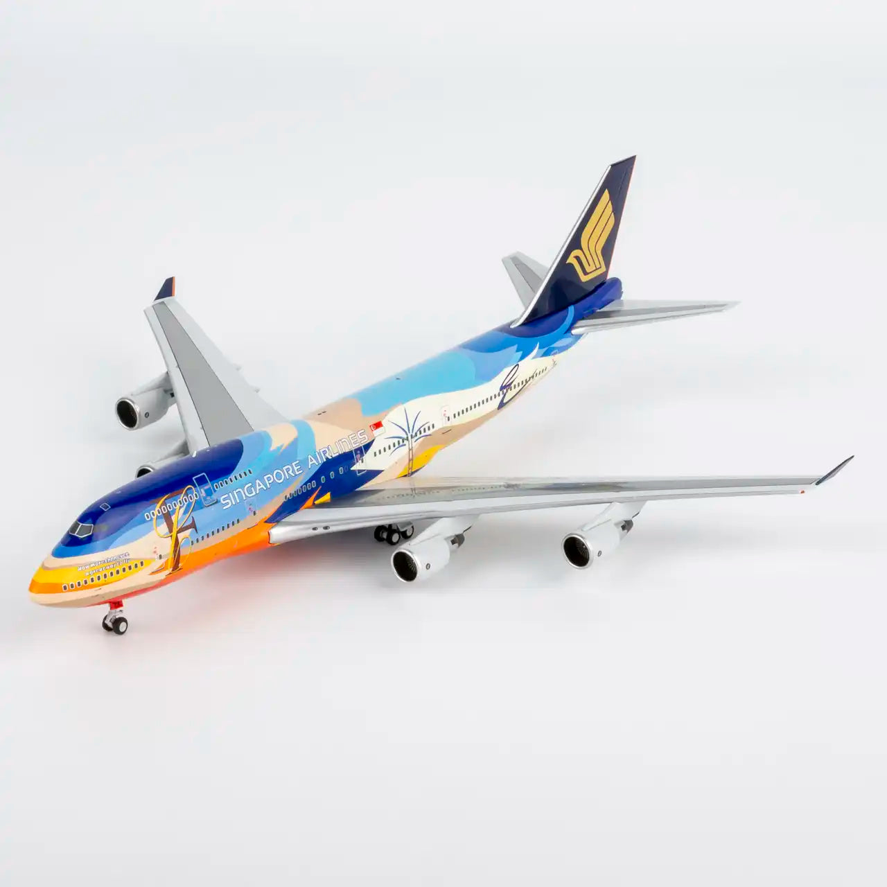 NG Models 1:400 Singapore Airlines Boeing 747-400 9V-SPK "Tropical" 04012