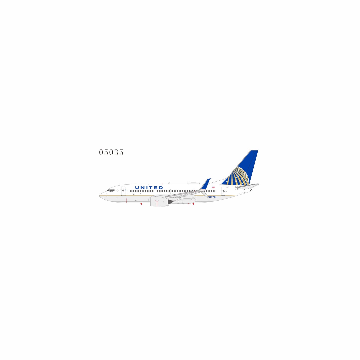 NG Models 1:200 United Airlines Boeing 737-700 N27734 "Merger" 05035