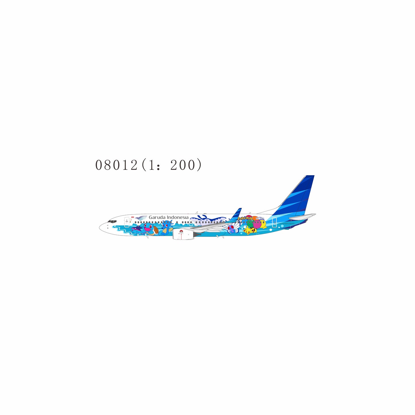 NG Models 1:200 Garuda Indonesia Boeing 737-800 PK-GMU "Pikachu Jet" 08012