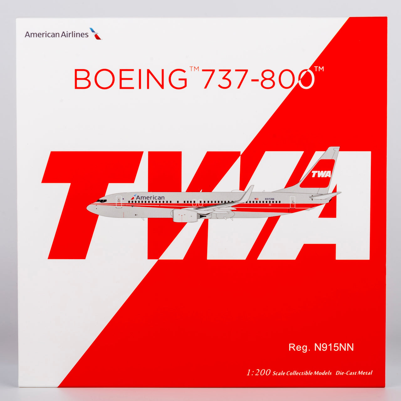 NG Models 1:200 American Airlines Boeing 737-800 "TWA retro" N915NN NG 08053