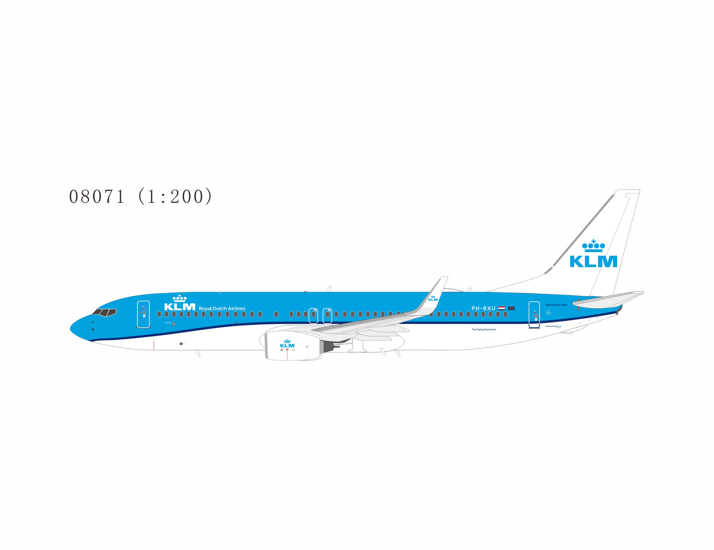 Pre-Order NG Models 1:200 KLM Royal Dutch Airlines Boeing 737-800 PH-BXU 08071