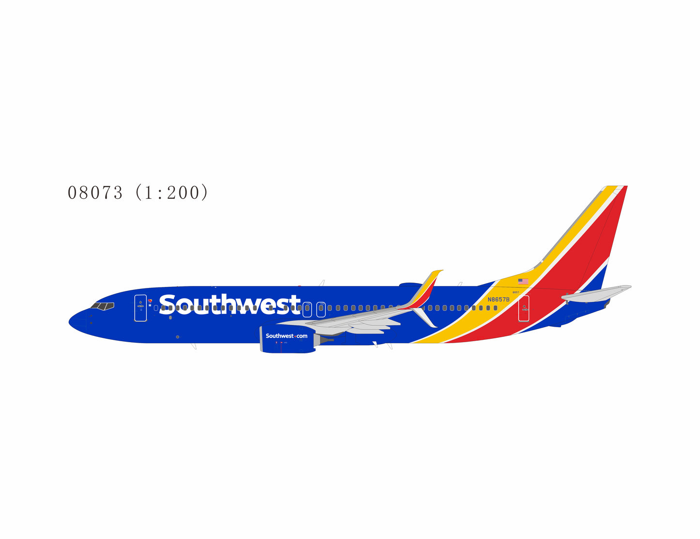 Pre-Order NG Models 1:200 Southwest Airlines Boeing 737-800 N8657B "Heart Livery" 08073