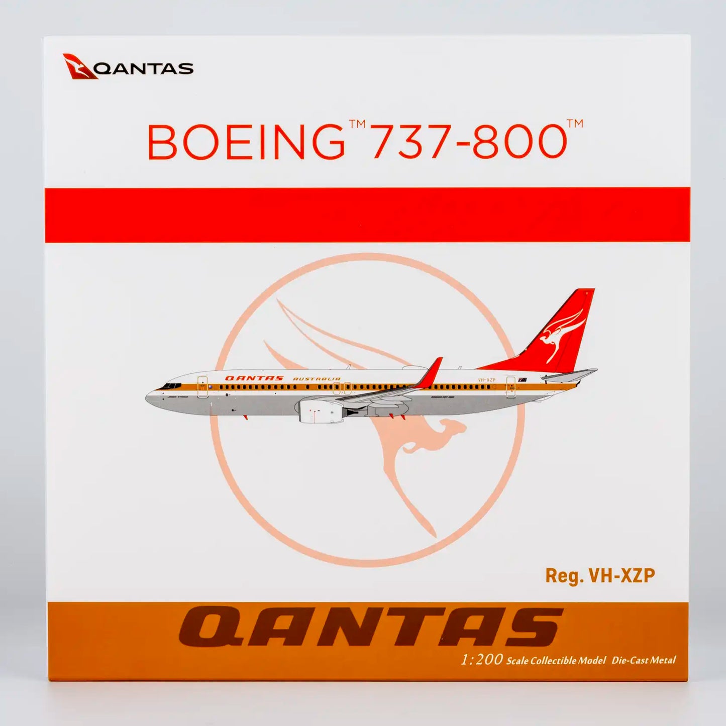 NG Models 1:200 Qantas Airways Boeing 737-800 VH-XZP "Ochre Retro" 08075