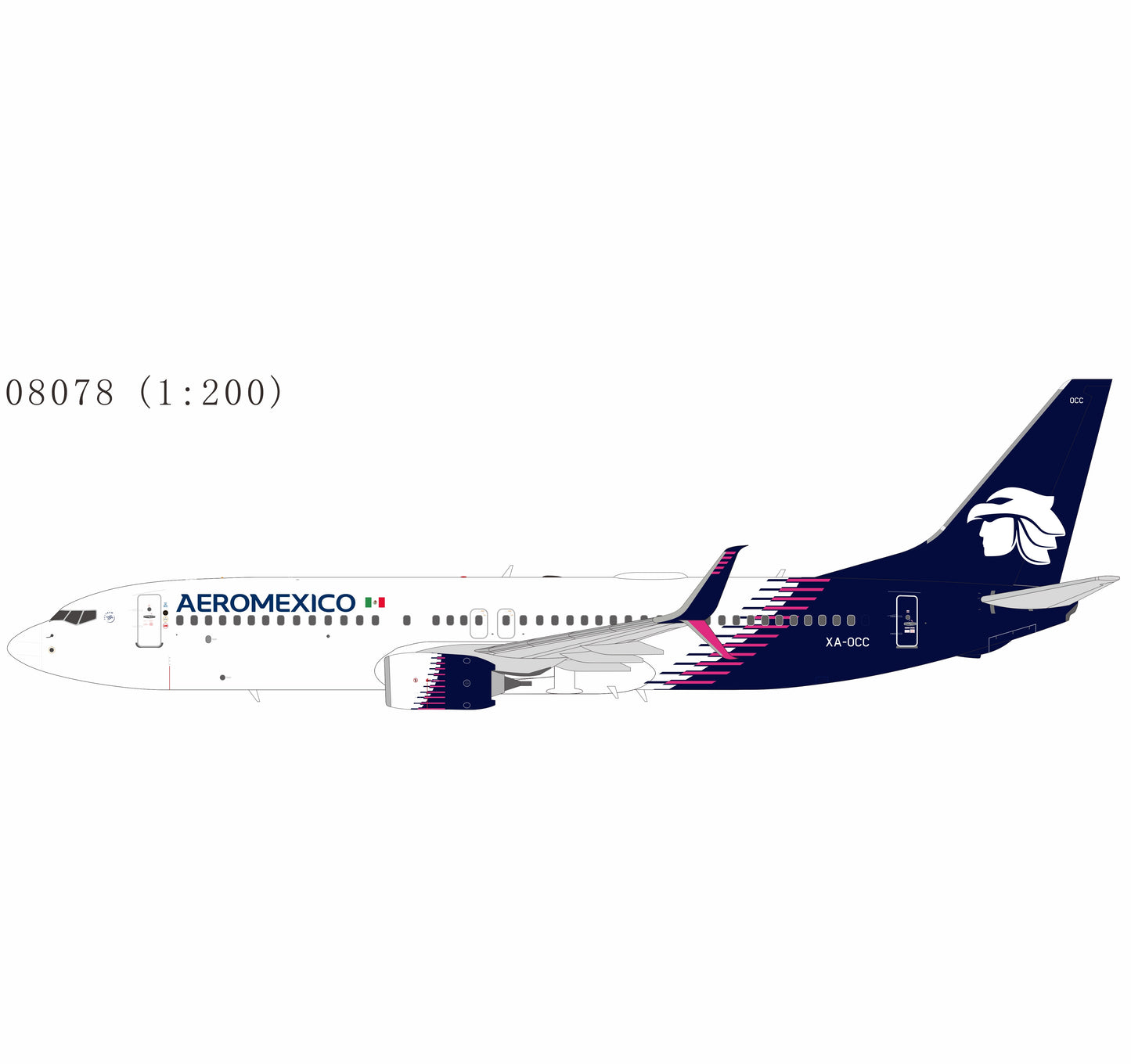 Pre-Order NG Models 1:200 Aeromexico Boeing 737-800 XA-OCC 08078