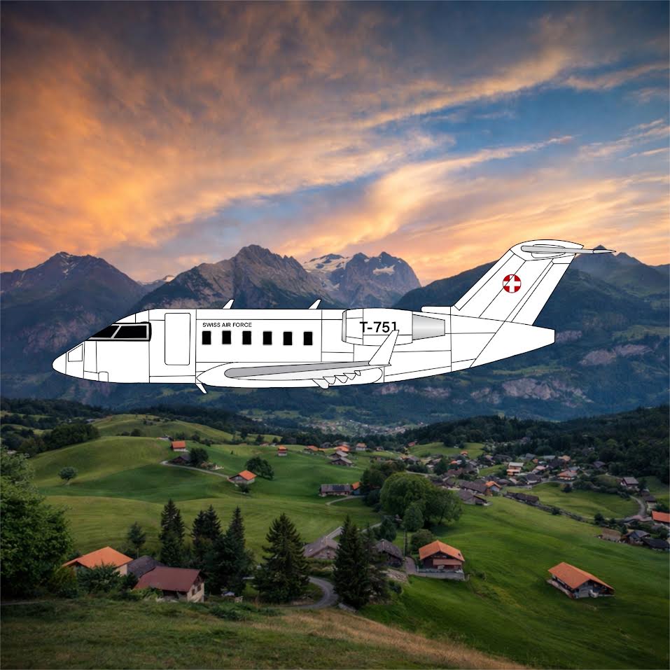 Pre-Order 3D Design Deck 1:400 Swiss Air Force Challenger 604 T-751 186
