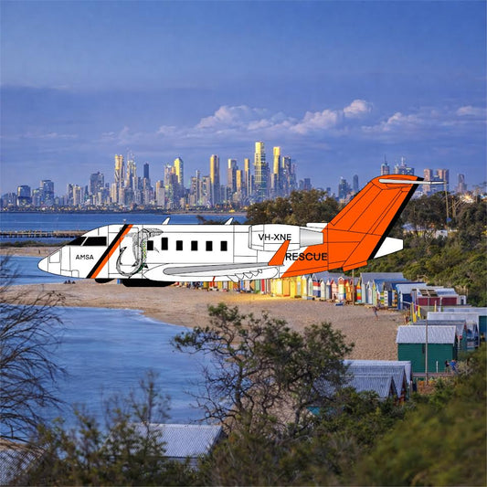 Pre-Order 3D Design Deck 1:400 AMSA Rescue Bombardier Challenger 604 VH-NXE "Fish" 187