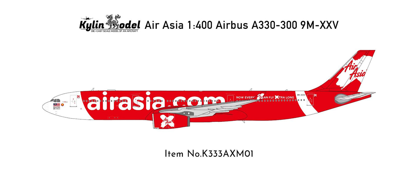 Kylin Models 1:400 Air Asia Airbus A330-300 9M-XXV K333AXM01