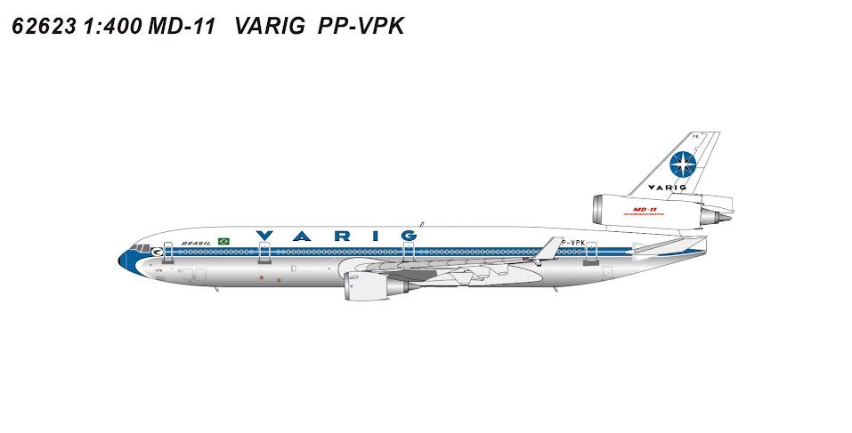 Pre-Order Panda Model 1:400 Varig McDonnell Douglas MD-11 PP-VPK 62623