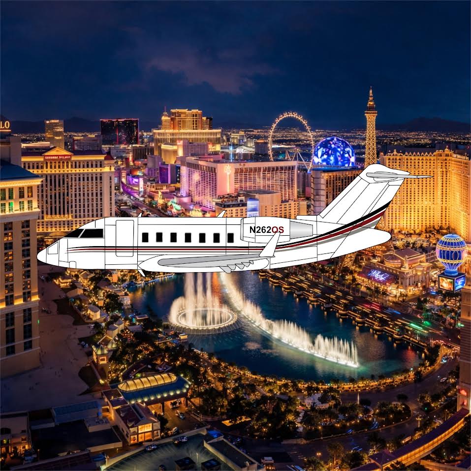 Pre-Order 3D Design Deck 1:400 NetJets Bombardier Challenger 650 N262QS 182