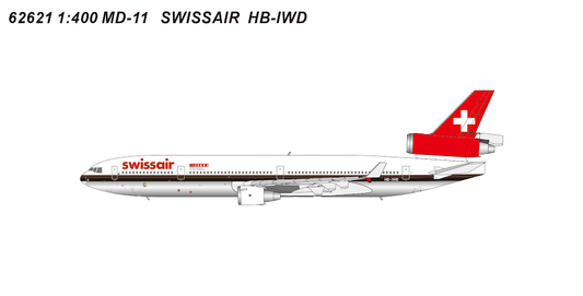 Pre-Order Panda Model 1:400 Swissair McDonnell Douglas MD-11 HB-IWD "Polished" 62621