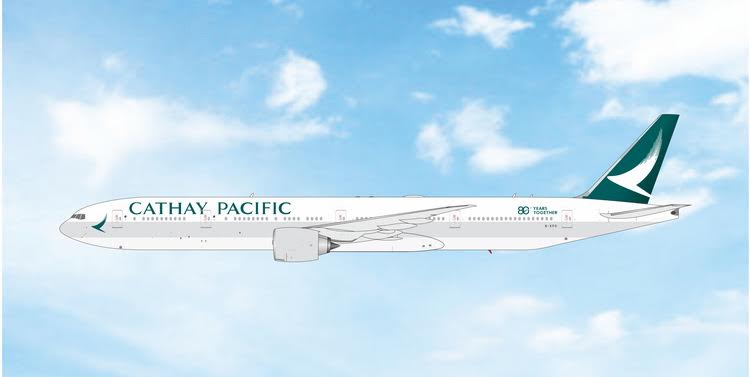 Pre-Order Phoenix Models 1:400 Cathay Pacific Boeing 777-300ER B-KPO "80 Years Together" 04704