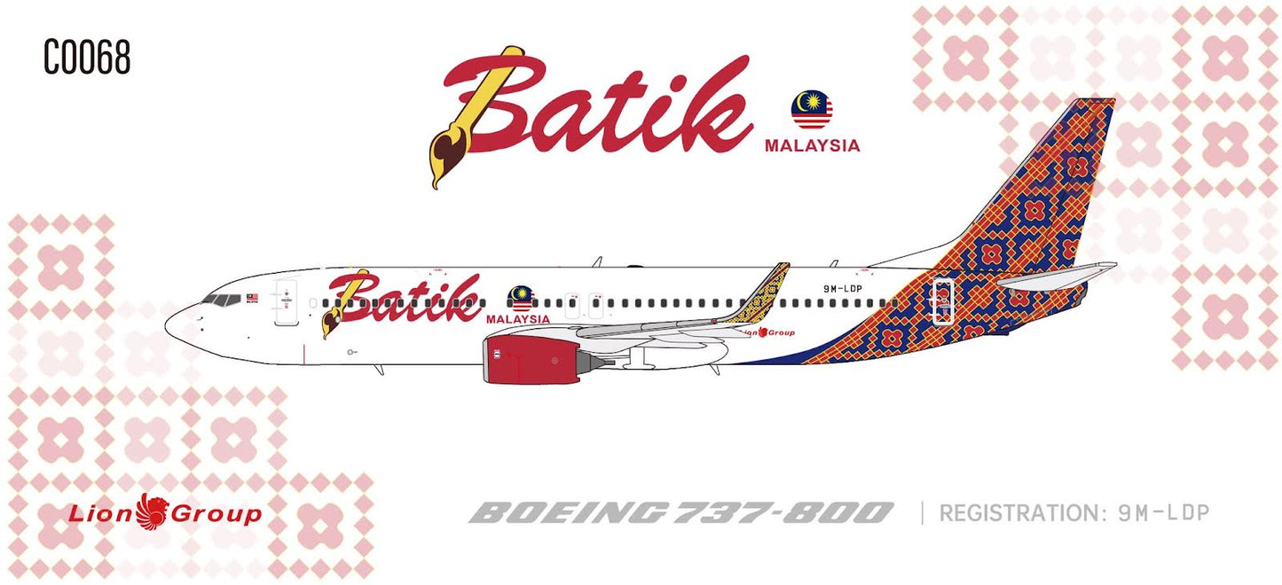 Pre-Order C Model 1:400 Batik Air Boeing 737-800 9M-LDP C0068