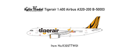 Pre-Order Kylin Models 1:400 Tiger Air Airbus A320 B-50003 K322TTW01