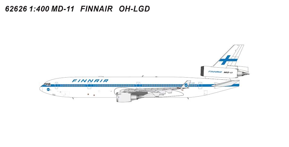 Pre-Order Panda Models 1:400 Finnair McDonnell Douglas MD-11 OH-LGD 62626