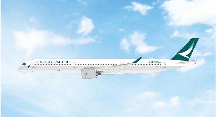 Pre-Order Phoenix Models 1:400 Cathay Pacific Airbus A350-1000 B-LXD "80 Years" 04720
