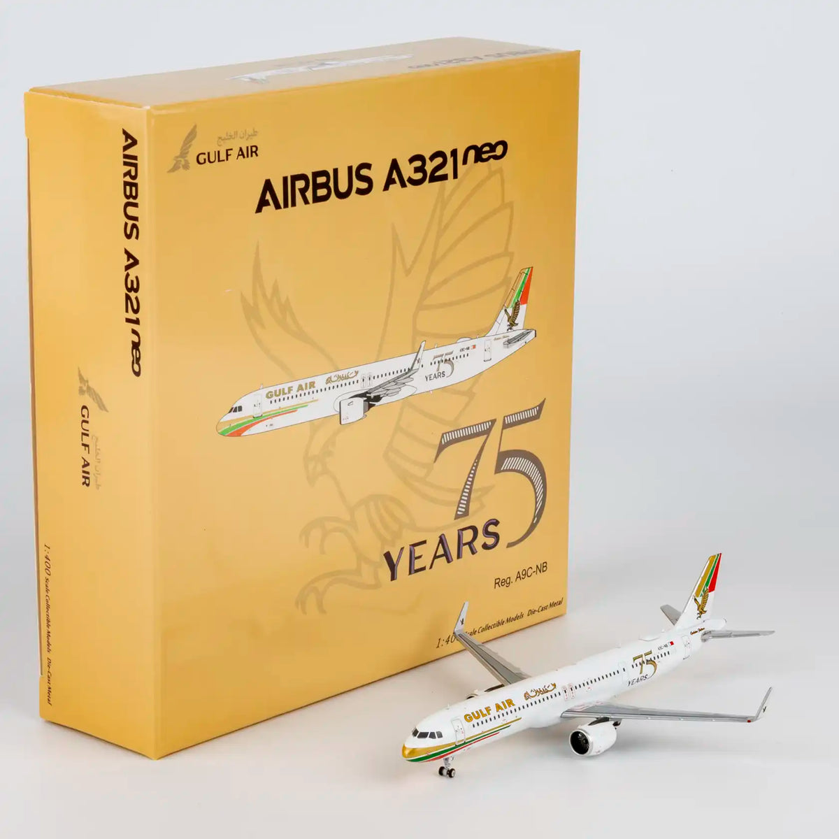 NG Models 1:400 Gulf Air Airbus A321neo A9C-NB "75th" 13145