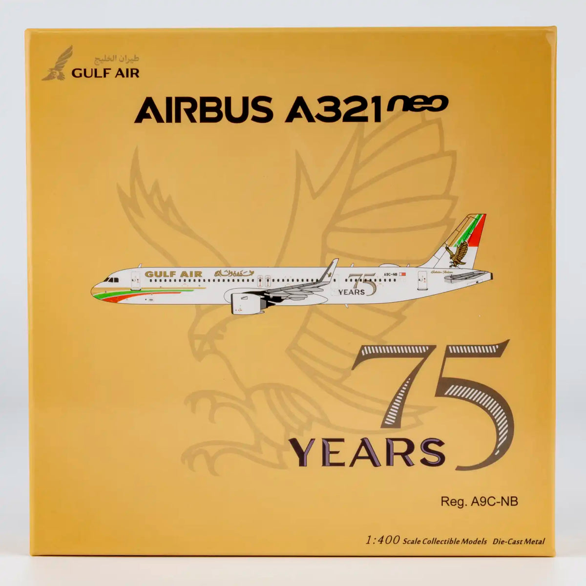 NG Models 1:400 Gulf Air Airbus A321neo A9C-NB "75th" 13145