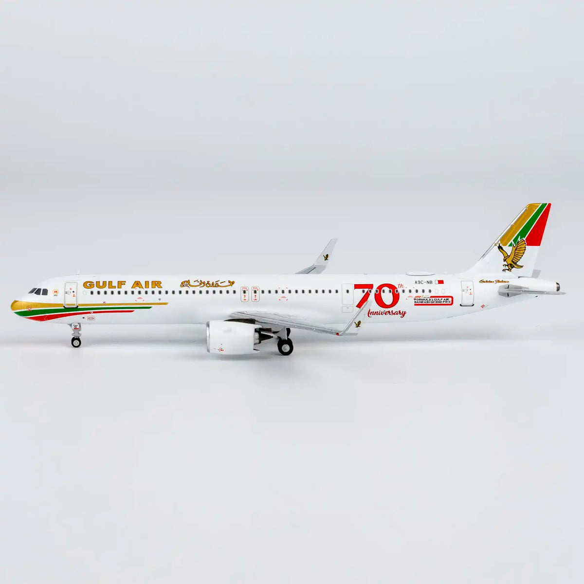 NG Models 1:400 Gulf Air Airbus A321neo A9C-NB "70th" 13146