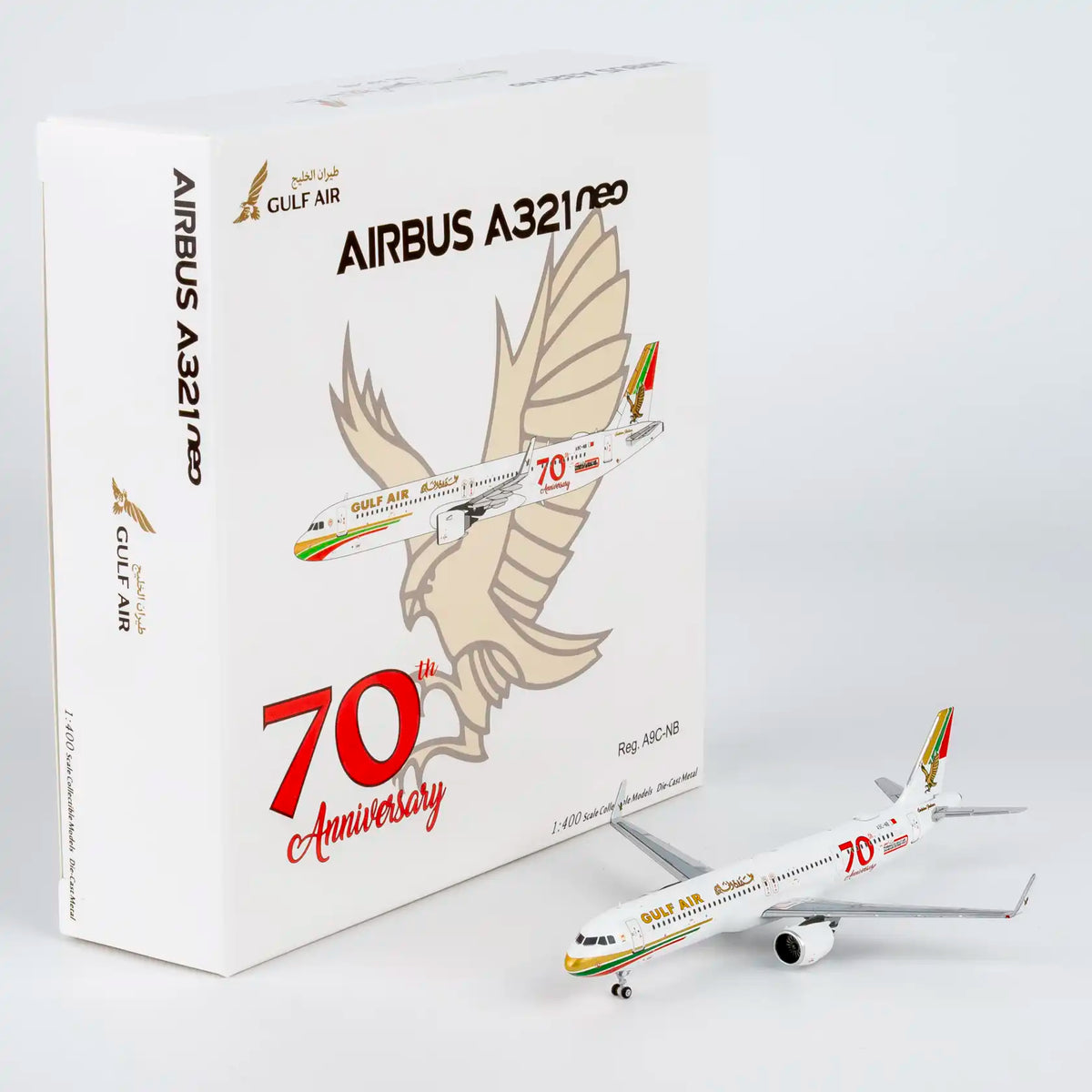 NG Models 1:400 Gulf Air Airbus A321neo A9C-NB "70th" 13146