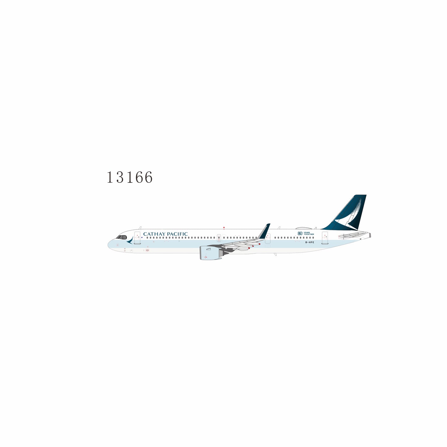 Pre-Order NG Models 1:400 Cathay Pacific Airbus A321neo B-HPE "80 Years Together" 13166