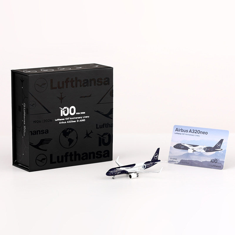 HX Models 1:400 Lufthansa Airbus A320neo D-AIND "100th Anniversary"