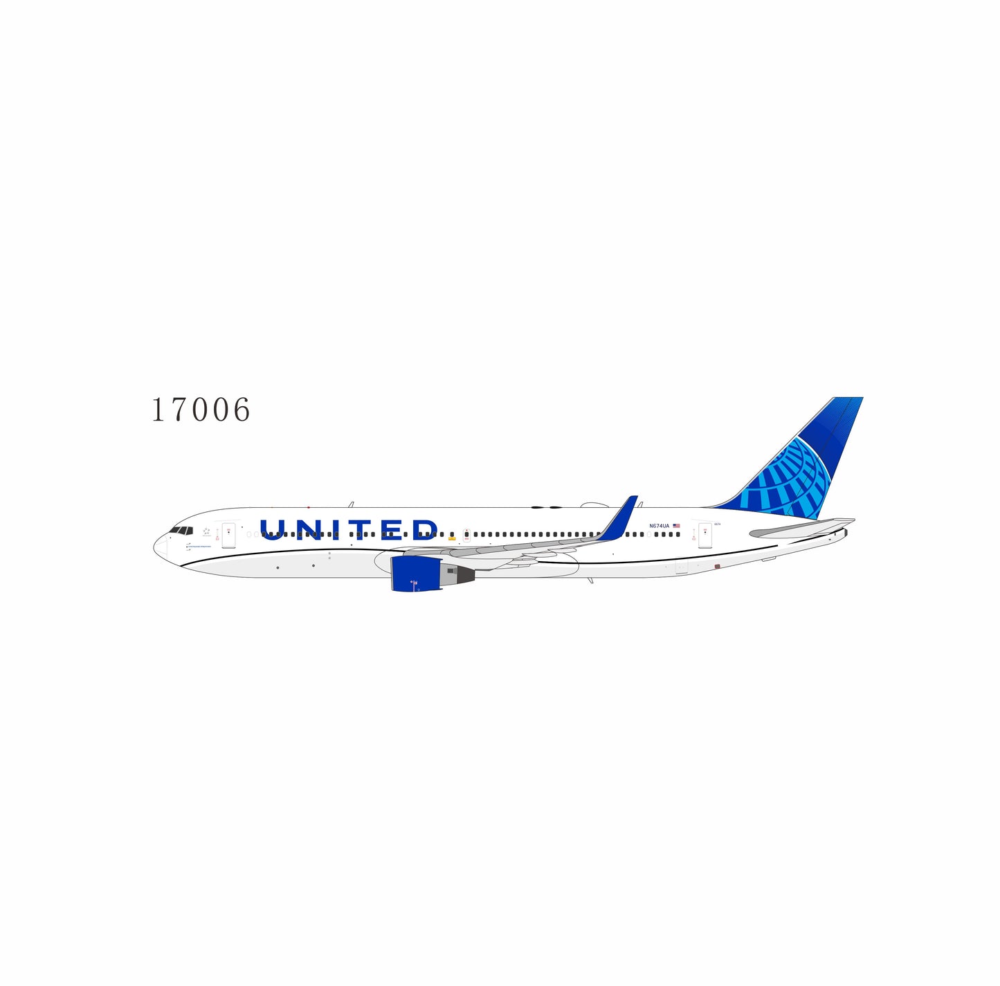 Pre-Order NG Models 1:400 United Airlines Boeing 767-300ER N674UA 17006