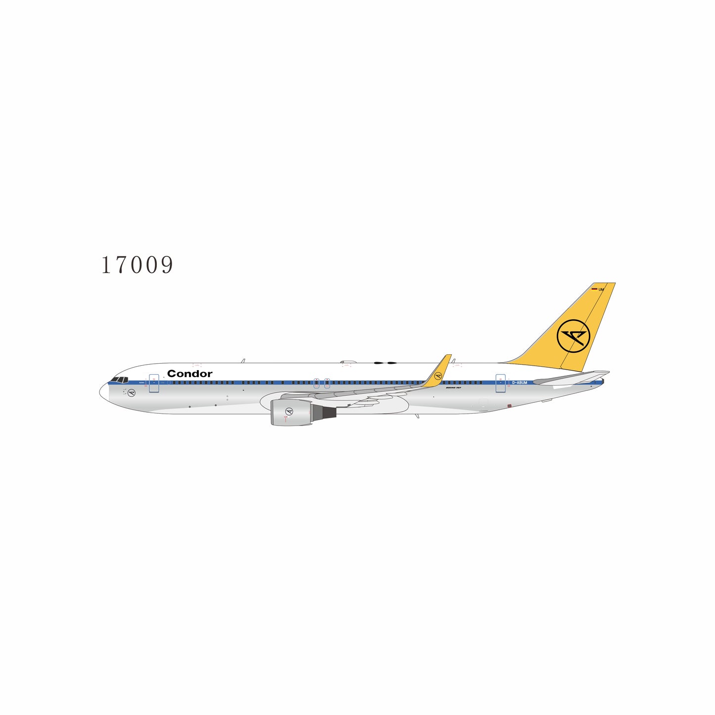 NG Models 1:400 Condor Boeing 767-300ER D-ABUM "retro colors with white nose" 17009