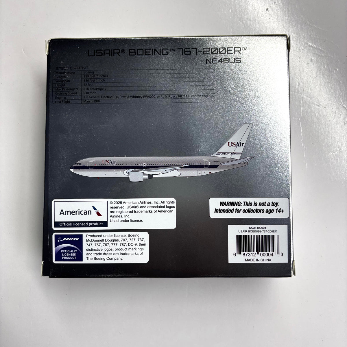 Pre-Order V1:400 USAir Boeing 767-200ER N648US "Piedmont Hybrid" 400004