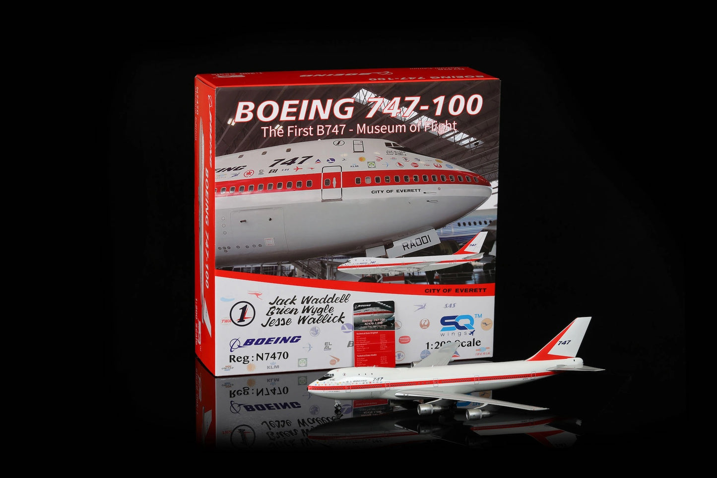 Pre-Order SQ Wings 1:200 Boeing Company 747-100 N7470 "Museum Livery" L2064