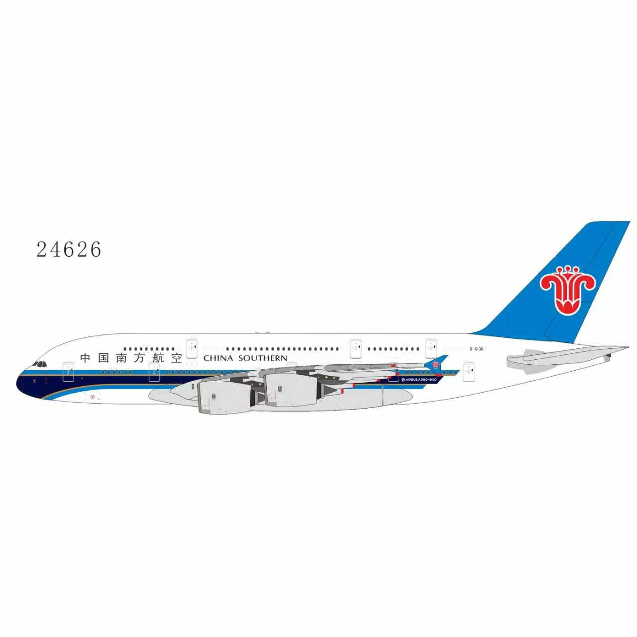 Pre-Order NG Models 1:400 China Southern Airbus A380 B-6136 "First A380 for China" 24626