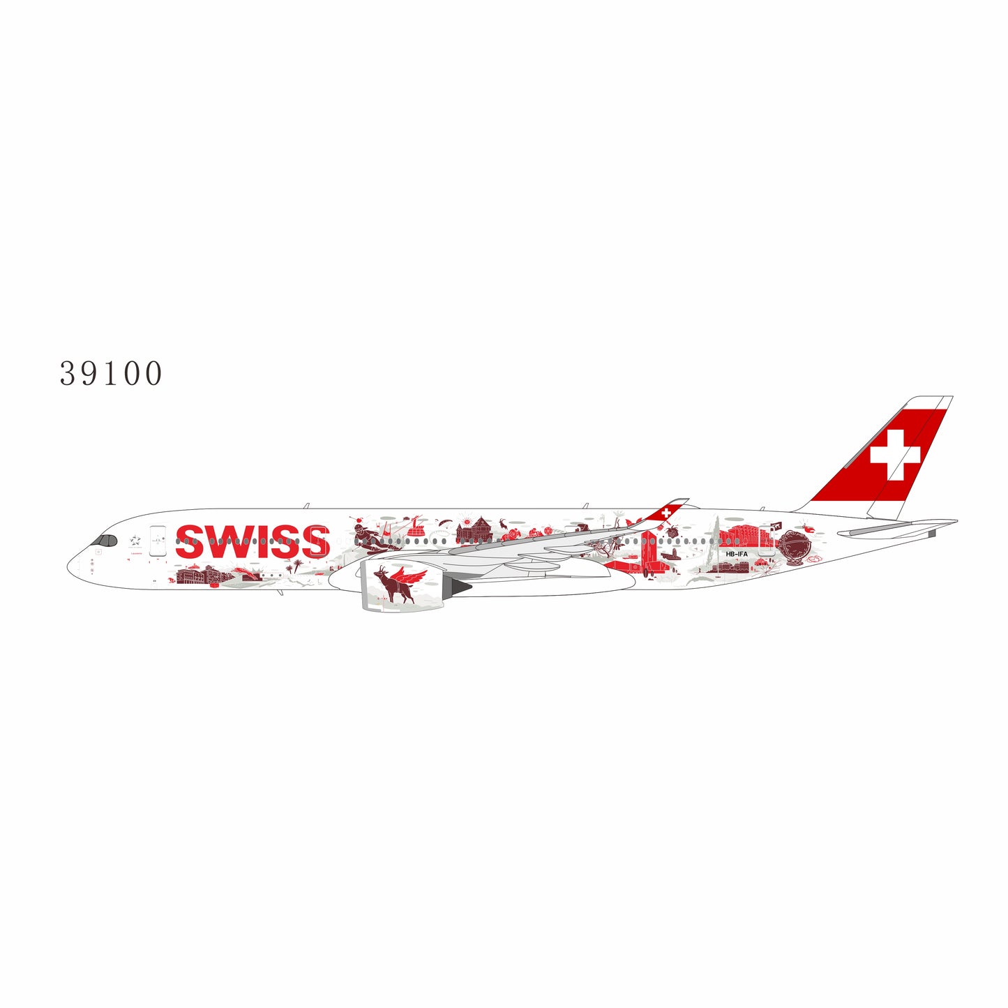 NG Models ULTIMATE 1:400 Swiss Air Airbus A350-900 HB-IFA "Wanderlust" 39100
