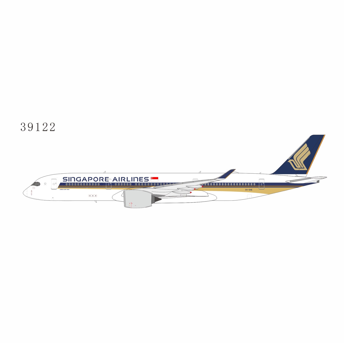 NG Models 1:400 Singapore Airlines Airbus A350-900 9V-SHE 39122