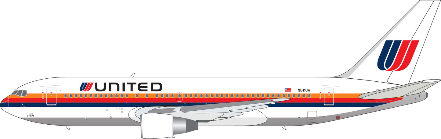 Pre-Order V1:400 United Airlines Boeing 767-200ER N611UA 400007