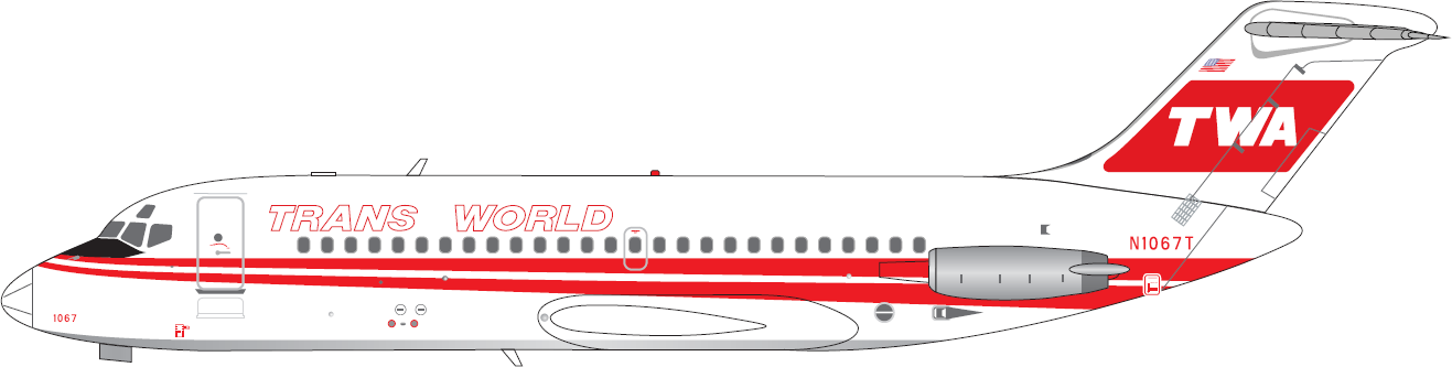 Pre-Order V1:400 Trans World Airlines (TWA) McDonnell Douglas DC-9-15 N1067T 400009