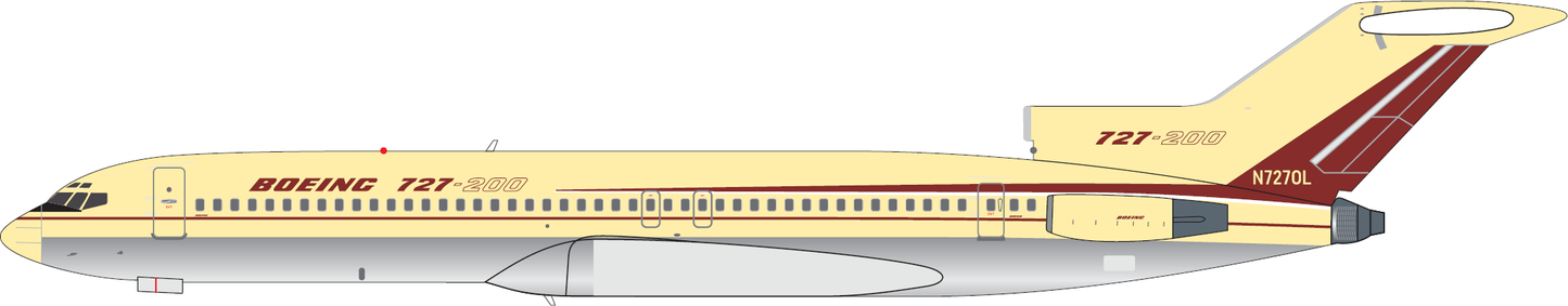 Pre-Order V1:400 Boeing 727-200 N7270L House Livery 400021