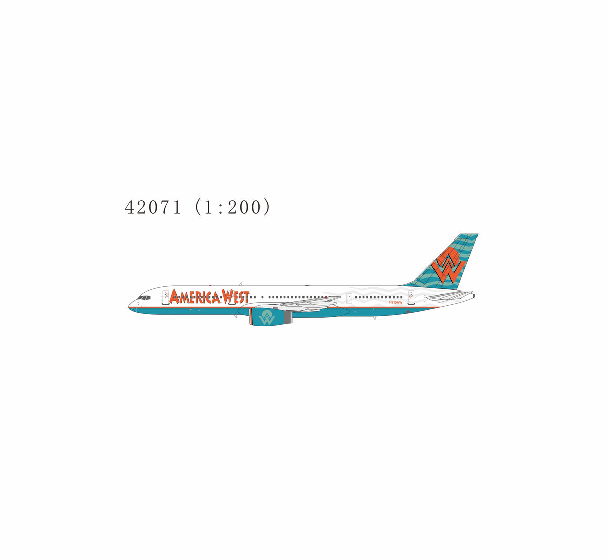 Pre-Order NG Models 1:200 America West Airlines Boeing 757-200 N910AW 42071