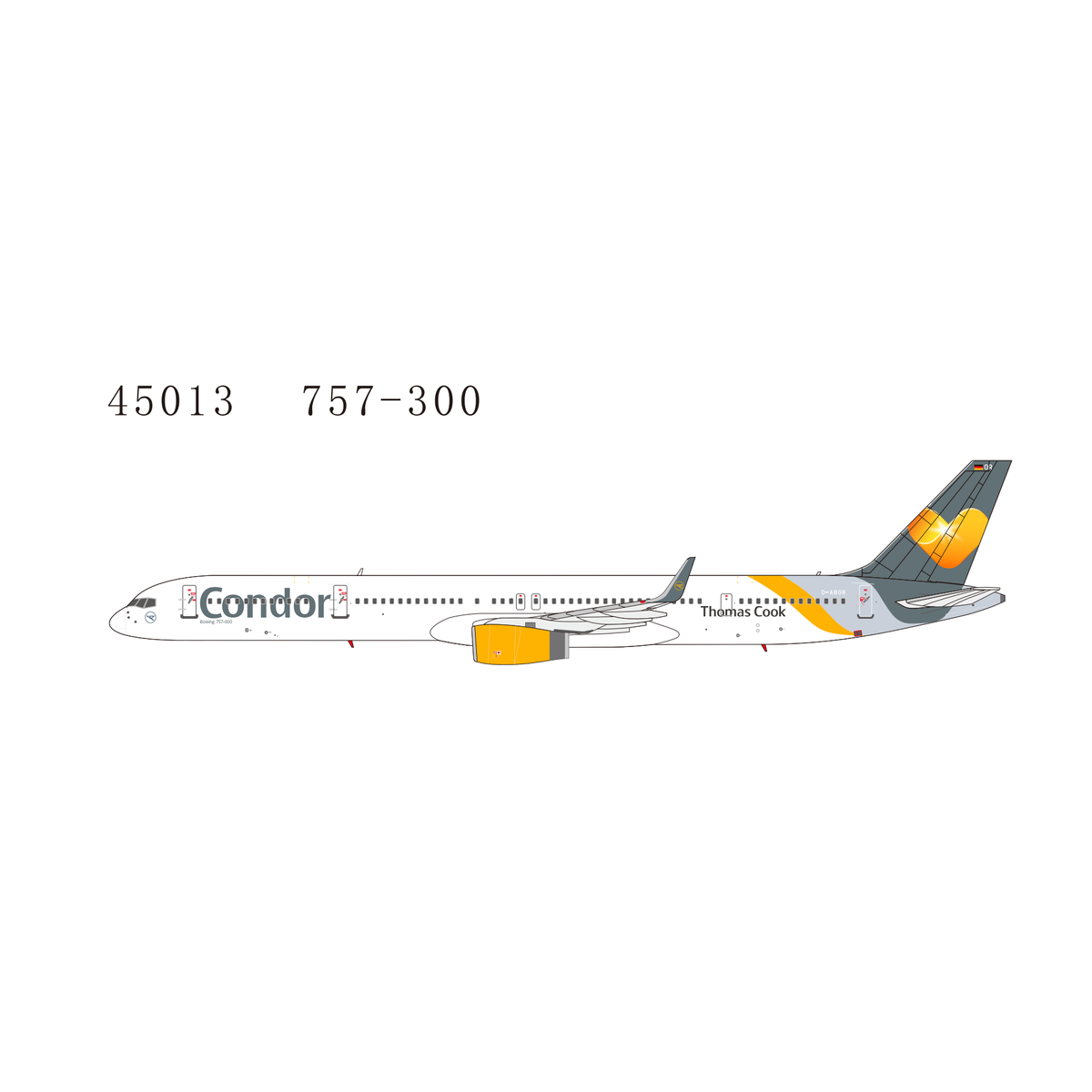 Pre-Order NG Models 1:400 Condor Boeing 757-300 D-ABOR "heart tail" 45013