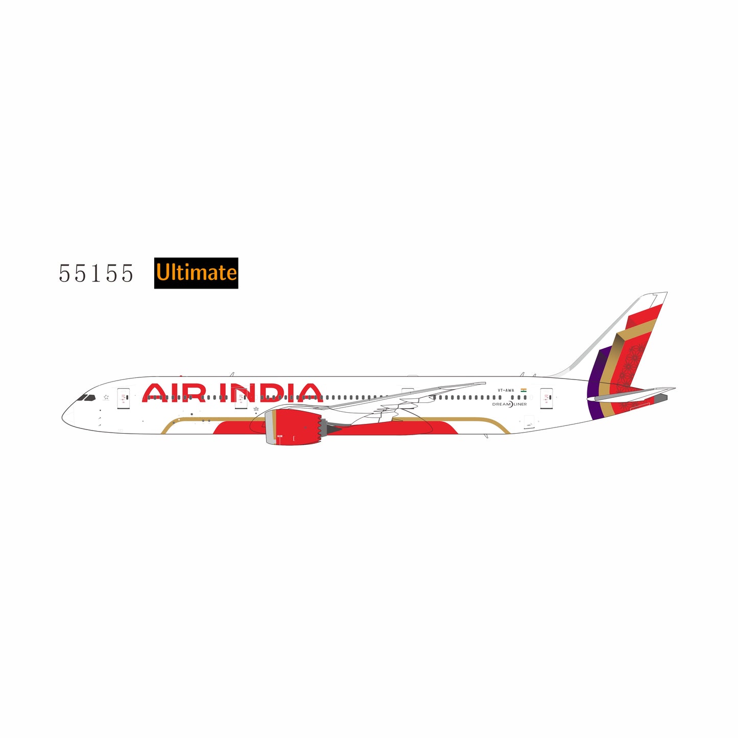 Pre-Order NG ULTIMATE 1:400 Air India Boeing 787-9 VT-AWA "1st 787-9 for Air India" 55155