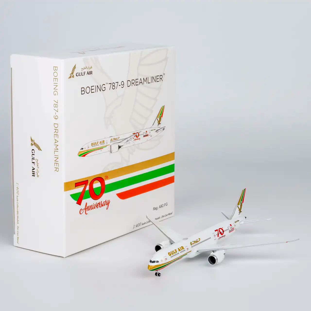 NG Models 1:400 Gulf Air Boeing 787-9 A9C-FG "70 Years" 55157