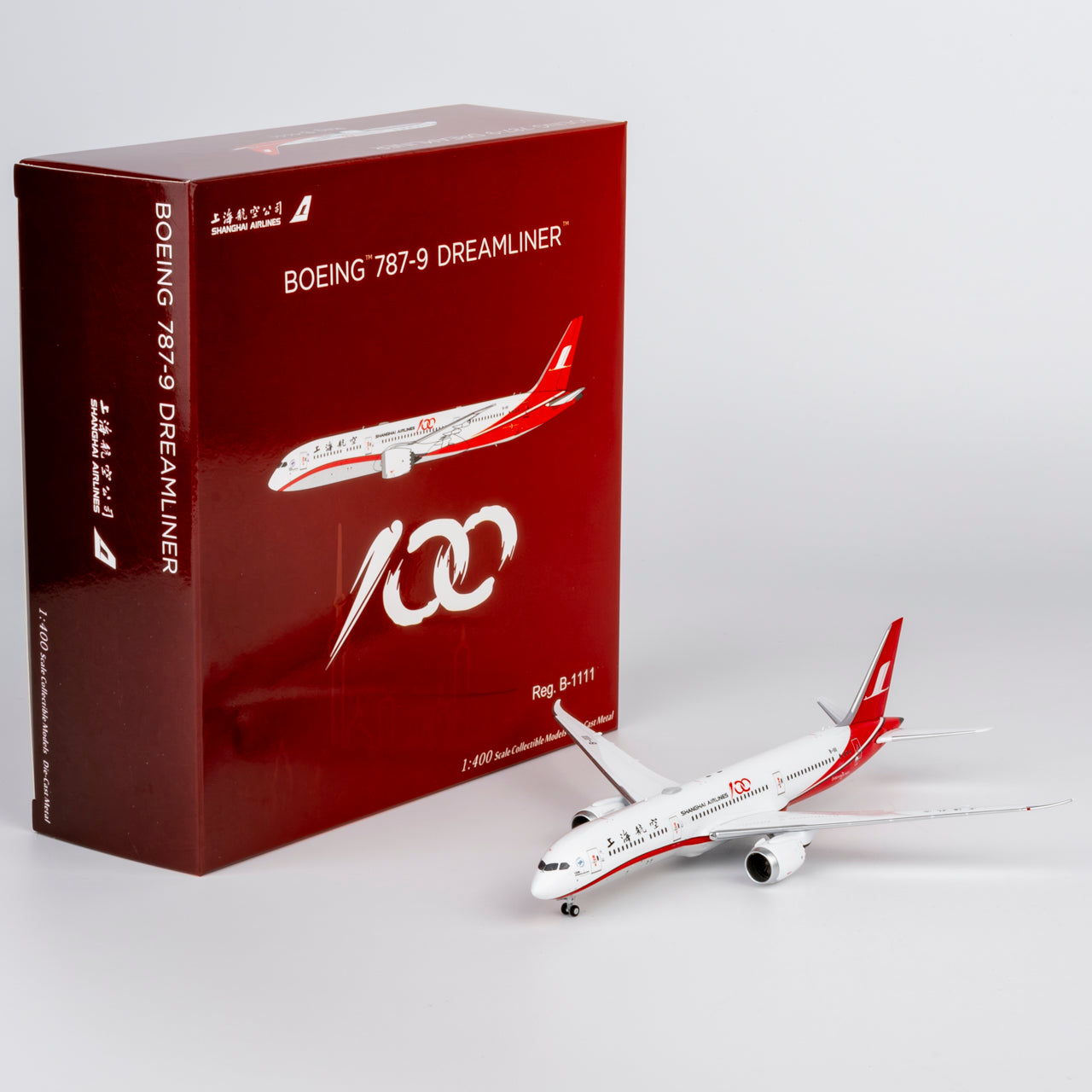 Pre-Order NG Models 1:400 Shanghai Airlines Boeing 787-9 B-1111 "100th Aircraft" 55170