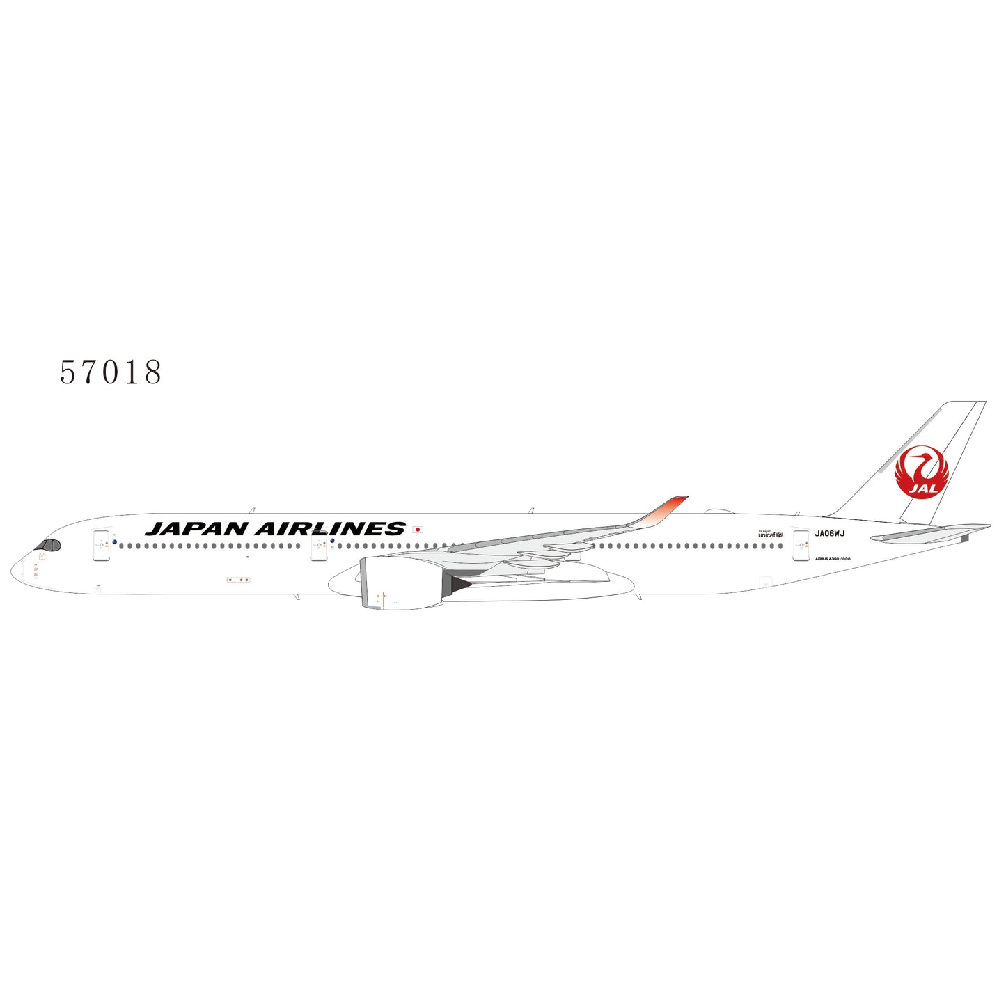 NG Models 1:400 Japan Airlines (JAL) Airbus A350-1000 JA06WJ 57018