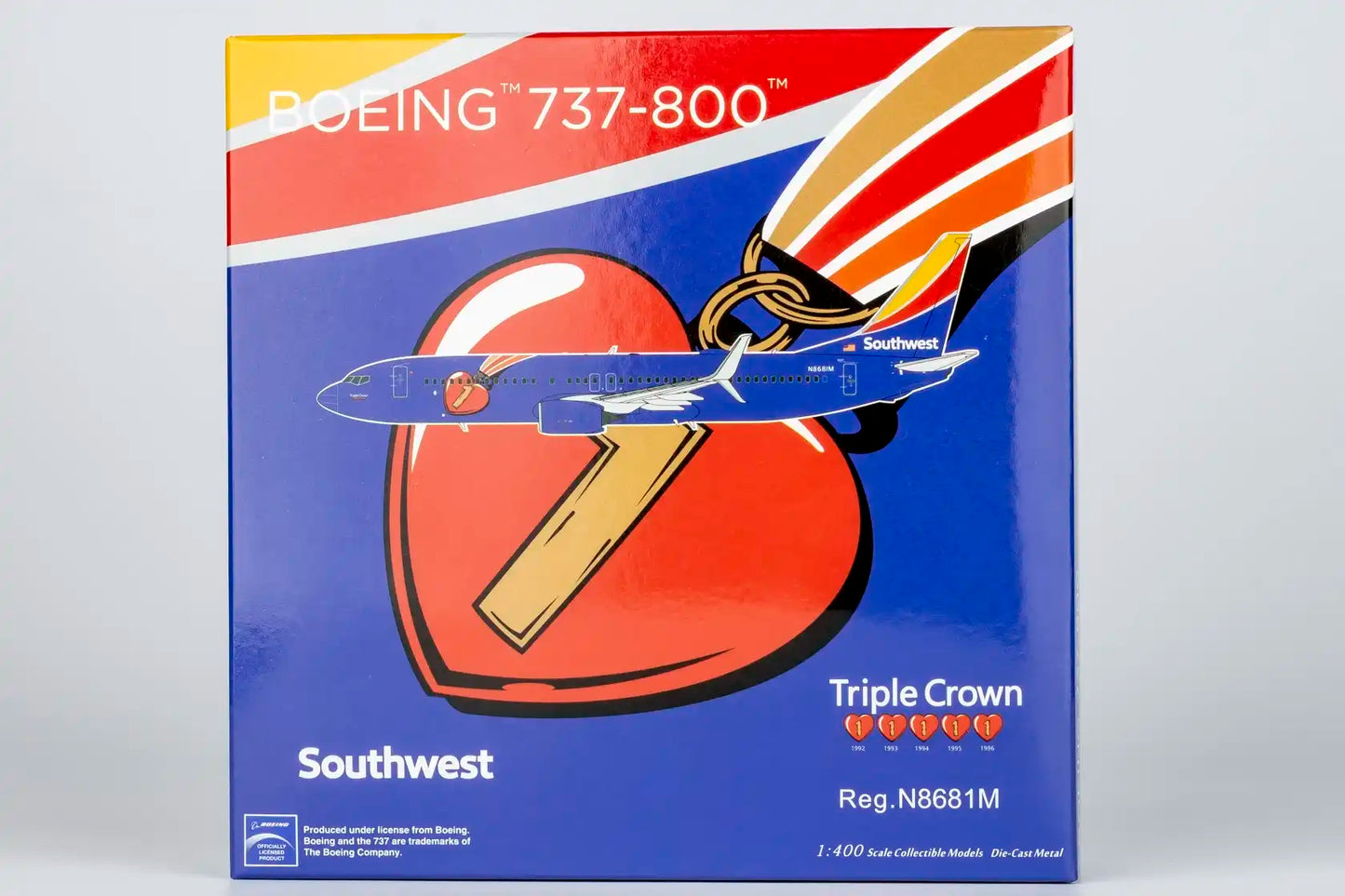 NG Models 1:400 Southwest Airlines Boeing 737-800 (scimitar) N8681M "Triple Crown One" 58238