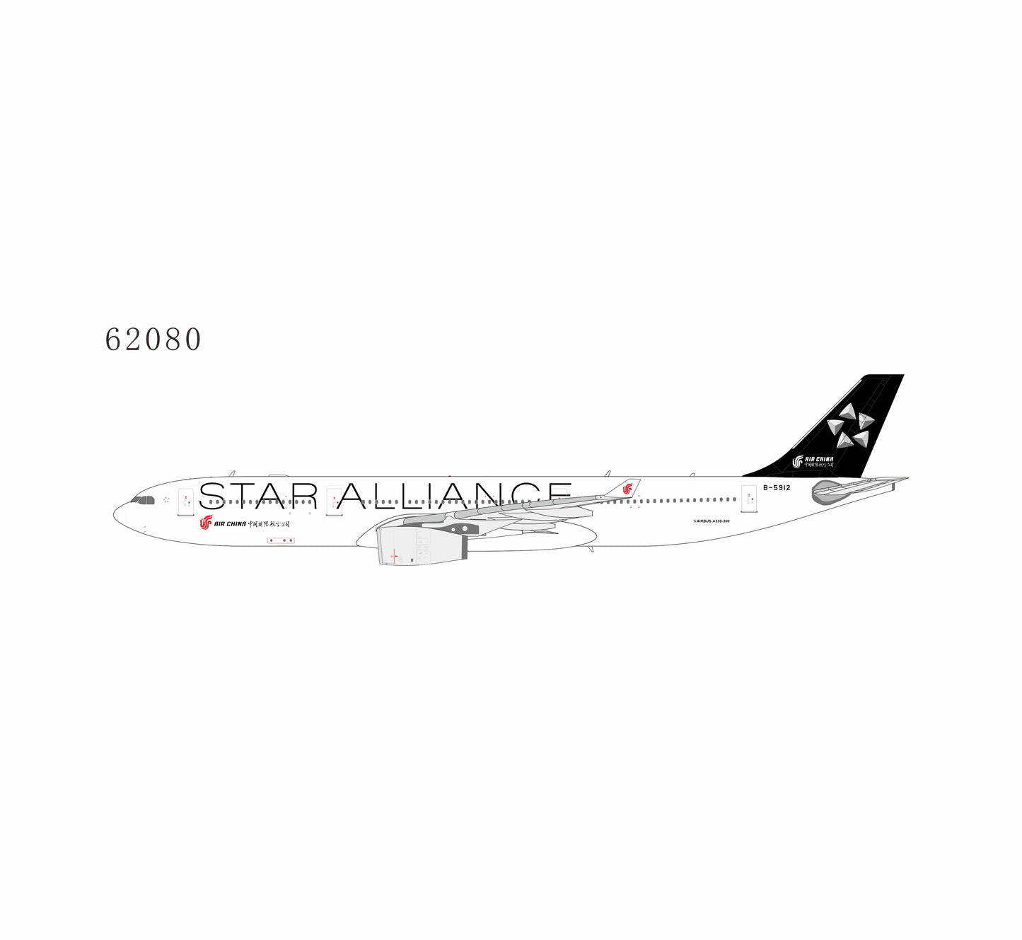 Pre-Order NG Models 1:400 Air China Airbus A330-300 B-5912 "Star Alliance" 62080