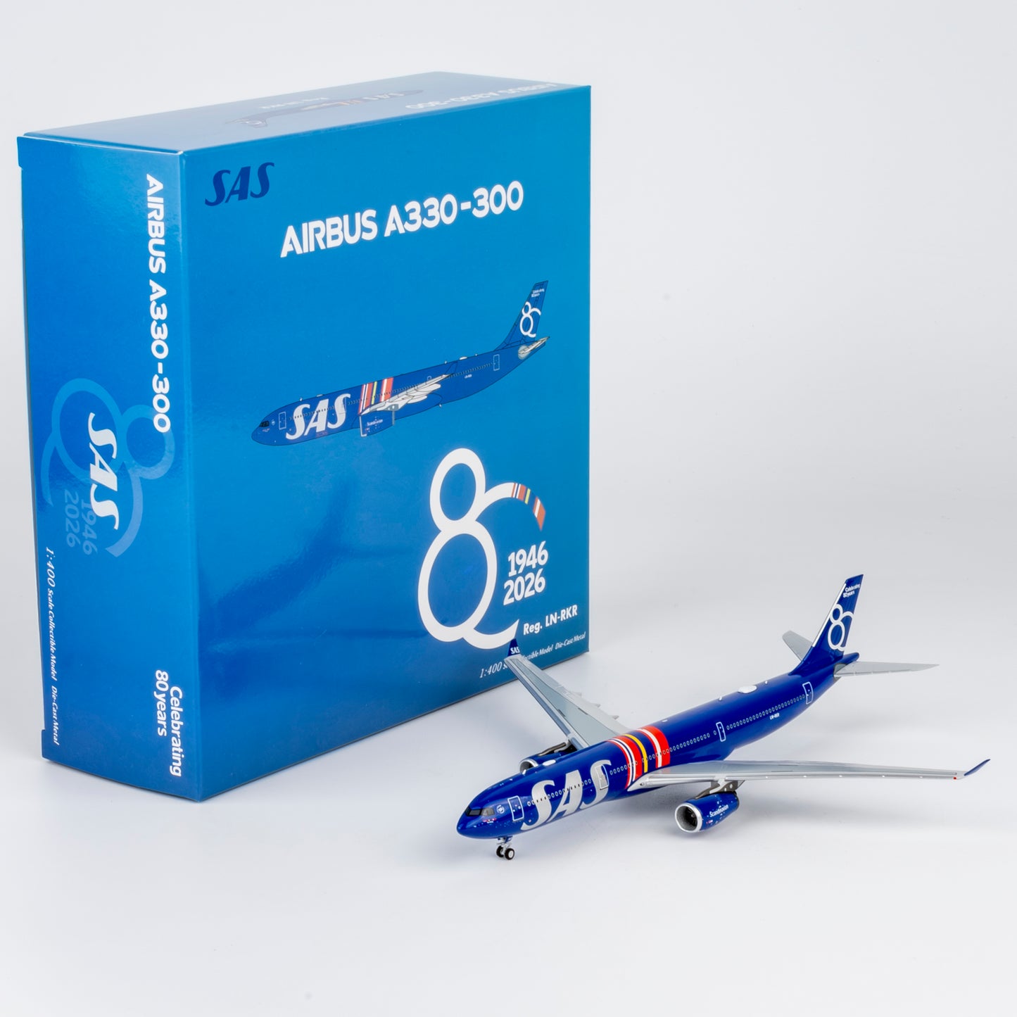 NG Models 1:400 SAS Scandinavian Airlines Airbus A330-300 LN-RKR "80 Years" 62088