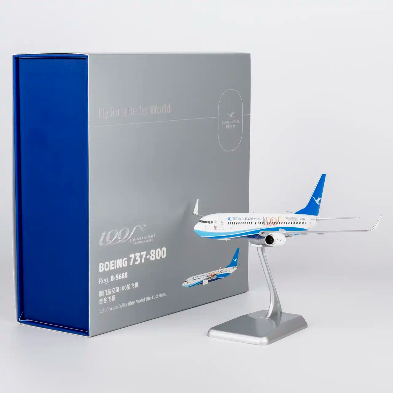 NG Models 1:200 Xiamen Airlines Boeing 737-800 B-5688 "100th Boeing Aircraft for Xiamen Airlines" 64180